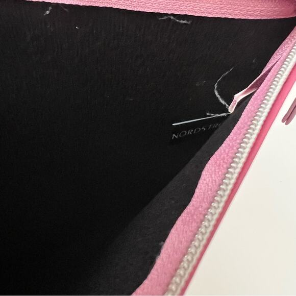 Nordstrom pink iridescent flat zippered makeup bag - Picture 4 of 4